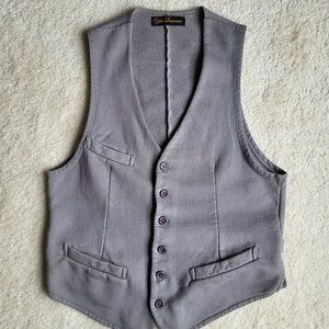 Yoko Devereaux Men's Fleece Grey Wool Button Front Vest Size Small